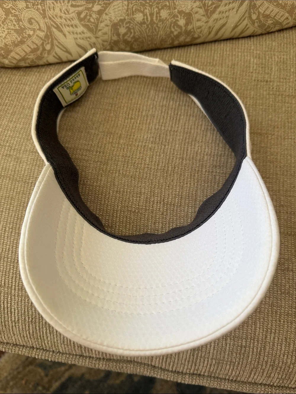 Masters White Unisex Visor with Yellow & Green Embroidered Logo NWOT